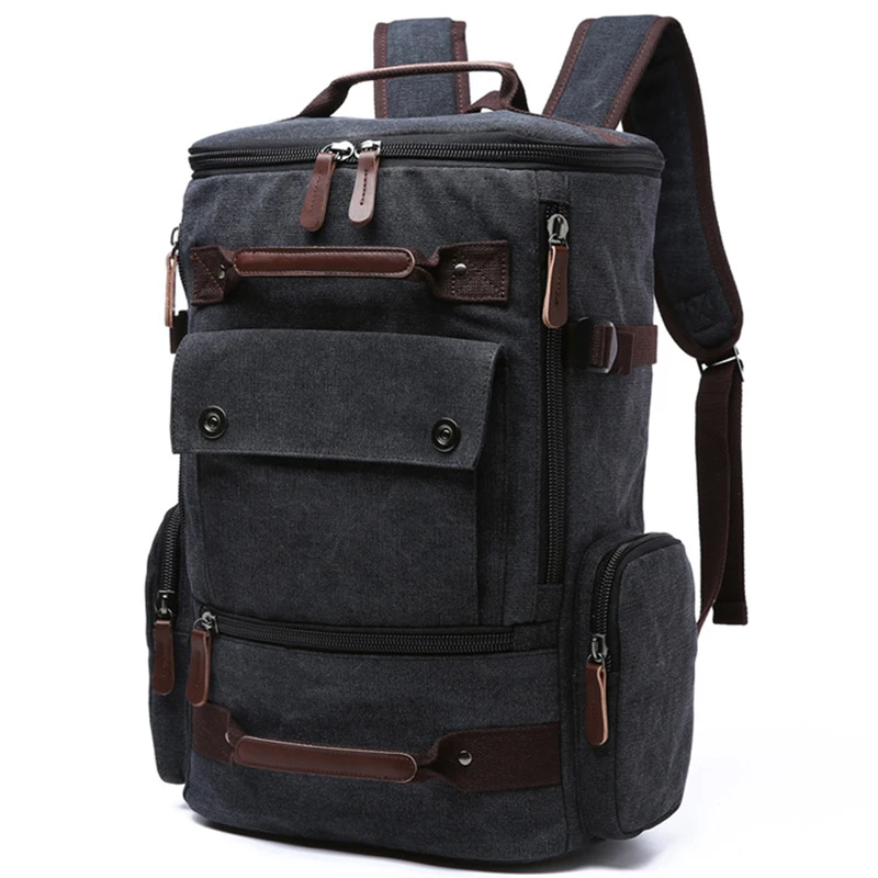 Image Men Laptop Backpack 15 Inch Rucksack Canvas School Bag Travel Backpacks for Teenage Male Notebook Bagpack Computer Knapsack Bags