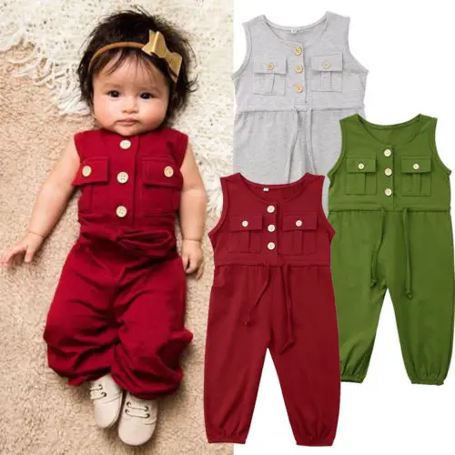 US STOCK Princess Toddler Baby Girl Romper Solid Color Pockets Button Jumpsuit Clothes Outfit Sleeveless Summer Belt Rompers
US STOCK Princess Toddler Baby Girl Romper Solid Color Pockets Button Jumpsuit Clothes Outfit Sleeveless Summer Belt Rompers