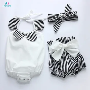 3Pcs/set Summer Cotton Baby Bodysuit Cute Bow Striped Petal Collar Triangular Jumpsuit Soft Breathable Baby Girl Clothe with Hat
3Pcs/set Summer Cotton Baby Bodysuit Cute Bow Striped Petal Collar Triangular Jumpsuit Soft Breathable Baby Girl Clothe with Hat