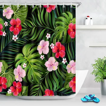 Jungle Pattern Flowers Monstera Hibiscus Palm Leaves Shower Curtains Waterproof Bathroom Curtain Fabric For Kids Bathtub Decor 
Jungle Pattern Flowers Monstera Hibiscus Palm Leaves Shower Curtains Waterproof Bathroom Curtain Fabric For Kids Bathtub Decor