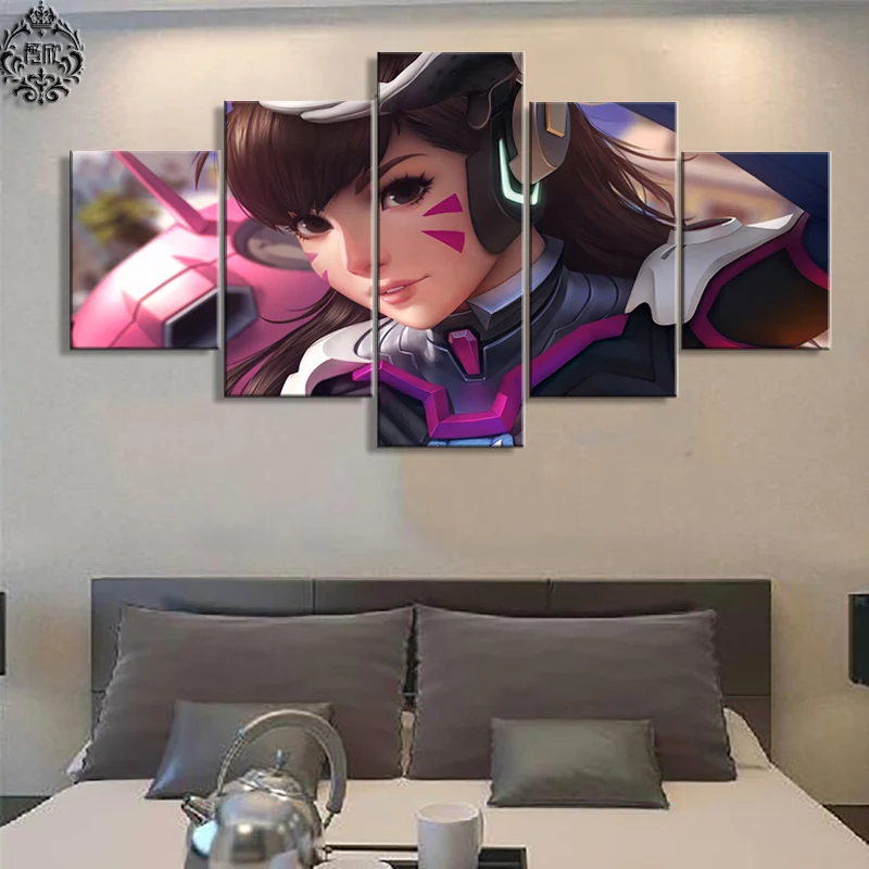 Modern Wall Art Game Poster 5 Pieces Overwatch D.VA Printed Canvas Painting Pictures Home Decor For Living Room Cuadros Artwork
Modern Wall Art Game Poster 5 Pieces Overwatch D.VA Printed Canvas Painting Pictures Home Decor For Living Room Cuadros Artwork