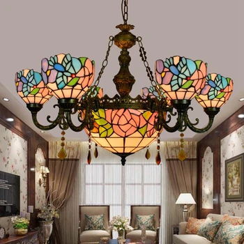 Tiffany Baroque Flesh flower Stained Glass Suspended Luminaire E27 110-240V Chain Pendant lights for Home Parlor Dining Room
Tiffany Baroque Flesh flower Stained Glass Suspended Luminaire E27 110-240V Chain Pendant lights for Home Parlor Dining Room