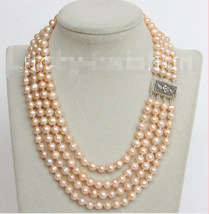 FREE shipping>>>>16" 4 Strand 8mm pink FW pearls necklace 925 silver clasp j10681 6.07 6.8 6.09
FREE shipping>>>>16" 4 Strand 8mm pink FW pearls necklace 925 silver clasp j10681 6.07 6.8 6.09