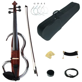 Kinglos Full Size 4/4 Colored Solid Wood Advanced Metal Electric / Silent Violin Kit with Ebony Fittings 
Kinglos Full Size 4/4 Colored Solid Wood Advanced Metal Electric / Silent Violin Kit with Ebony Fittings