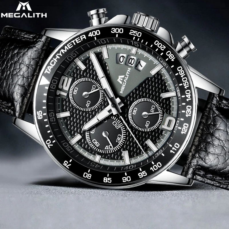 MEGALITH Date Calendar Quartz Watch Male Clock Leather Strap Chronograph Wristwatch Waterproof Chronograph Watch Casual For Men
MEGALITH Date Calendar Quartz Watch Male Clock Leather Strap Chronograph Wristwatch Waterproof Chronograph Watch Casual For Men