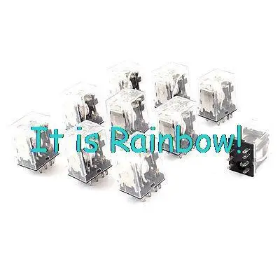 Free Shipping HH52PL AC 24V Coil 8 Pins DPDT Red LED Indicator Lamp Power Relay 10 Pcs