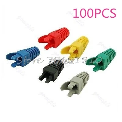 50Pcs/lot RJ45 Network Cable Plug Boots Cap Cat5 Cat6 New Drop ship
