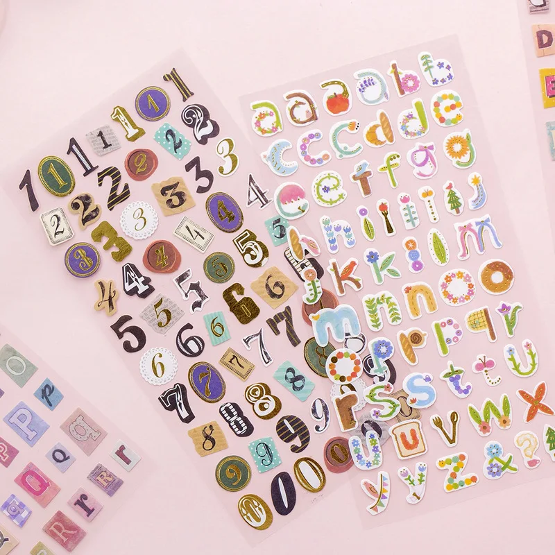 6 Sheets/Set Creative Handbook English Letter Alphanumeric Diary Stickers Gold Stamping DIY Student Stationery Sticker B017
6 Sheets/Set Creative Handbook English Letter Alphanumeric Diary Stickers Gold Stamping DIY Student Stationery Sticker B017
