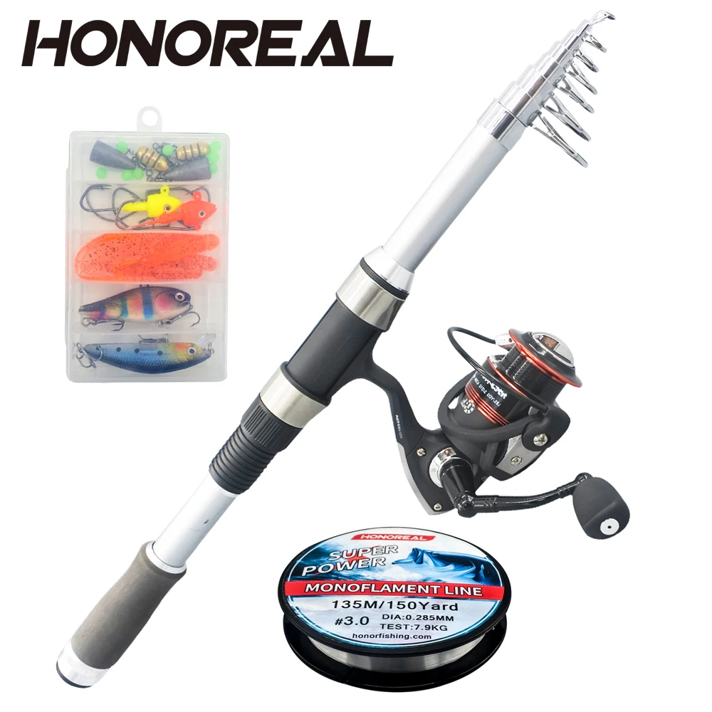 HONOREAL Teleboat комплект море Удочка Reel Combo Жесткий Мягкий наживка рыболовный крючок