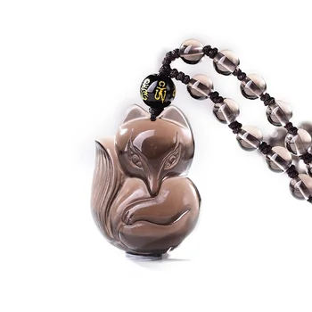 Womens Pendant Necklaces Jewelry Tail Fox Pendant With Lucky Chain For Couple Natural Stones Ice Obsidian Animal Fox Pendants
Womens Pendant Necklaces Jewelry Tail Fox Pendant With Lucky Chain For Couple Natural Stones Ice Obsidian Animal Fox Pendants
