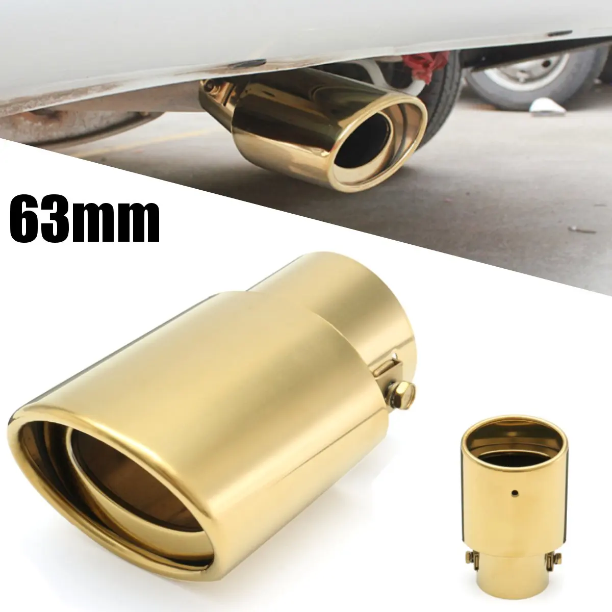 Car Auto Automobile 63mm Inlet Gold Stainless Steel Exhaust Muffler Pipe Tip Universal
Car Auto Automobile 63mm Inlet Gold Stainless Steel Exhaust Muffler Pipe Tip Universal