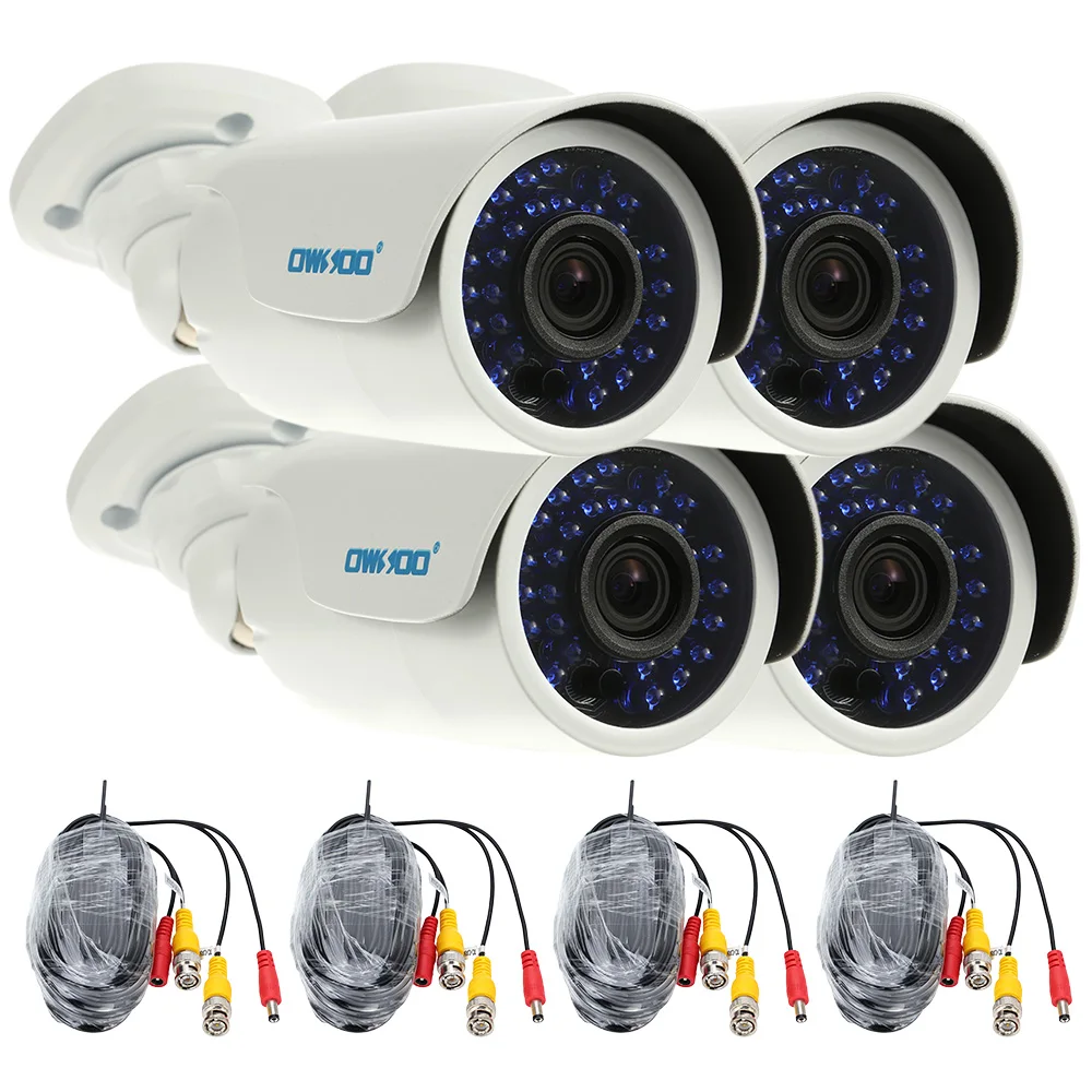 OWSOO 4pcs AHD 720P Security Camera Waterproof with 4*60ft Surveillance Cable 36 pcs Leds IR Night View Outdoor CCTV Camera kit
OWSOO 4pcs AHD 720P Security Camera Waterproof with 4*60ft Surveillance Cable 36 pcs Leds IR Night View Outdoor CCTV Camera kit