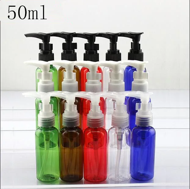 Image 50ml plastic pump Empty Packaging bottle Lotion shower gel Shampoo Originales Refillable sample Empty Cosmetic Containers