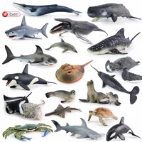 Sea Life Simulation Animal Model Great shark whale turtle crab dolphin Action Toy Figures Educational Collection Gift for Kids image