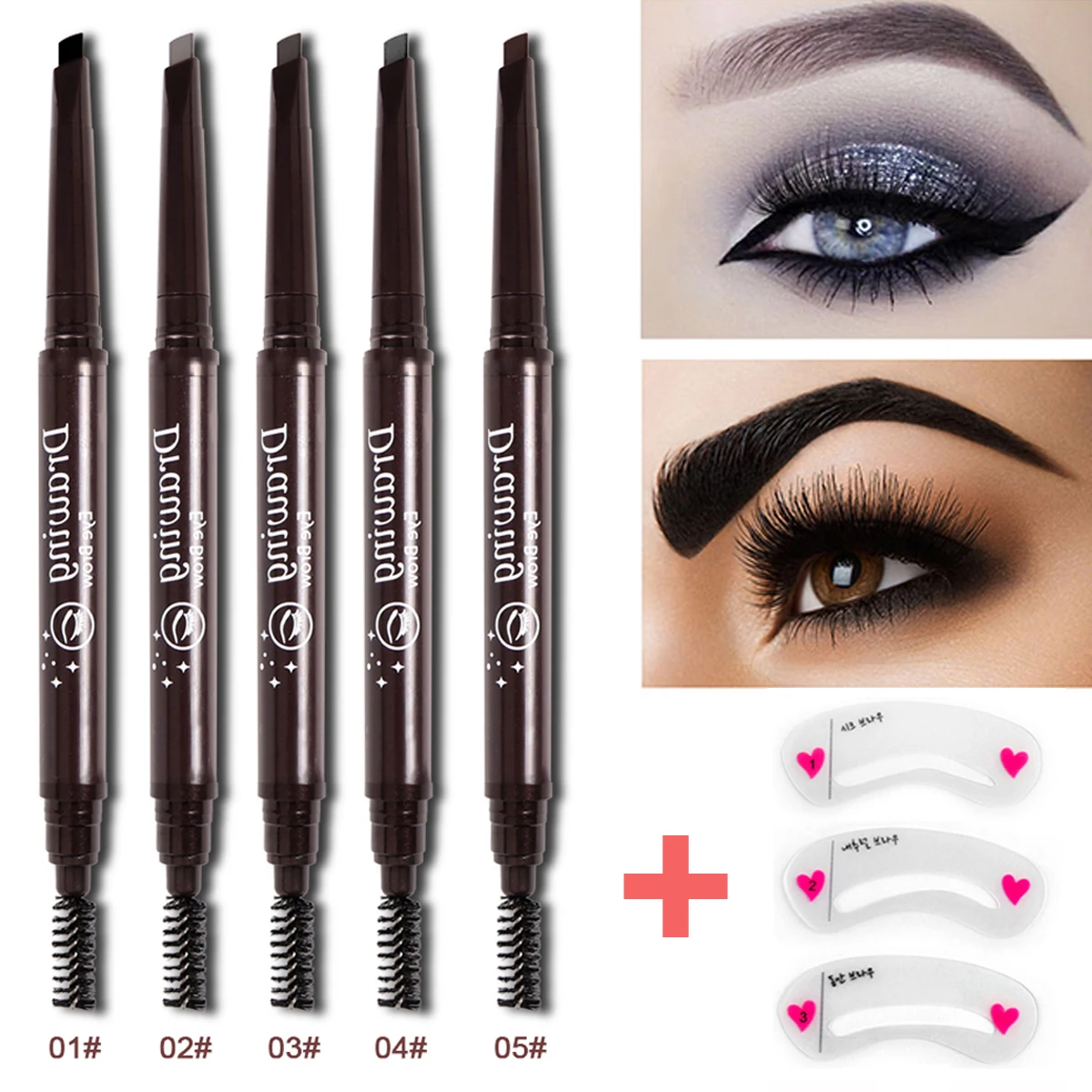 5pcs/lot Waterproof Eyebrow Pencil Long Lasting Eyebrow Enhancer Pen With Eye Brow Stencils Eyes Makeup Tools Women Cosmetics
5pcs/lot Waterproof Eyebrow Pencil Long Lasting Eyebrow Enhancer Pen With Eye Brow Stencils Eyes Makeup Tools Women Cosmetics