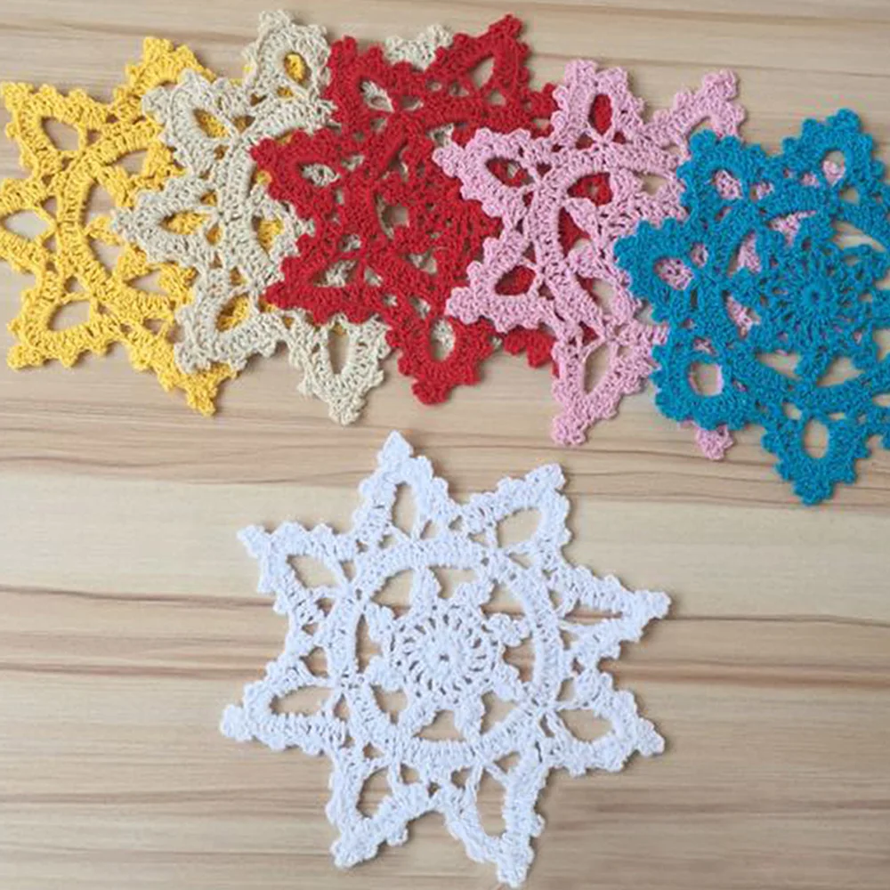 Yazi 4pcs Snowflake Shape Coasters Doilies Placemat Handmade Crochet Cotton Lace Drink Cup Pad 15cm
Yazi 4pcs Snowflake Shape Coasters Doilies Placemat Handmade Crochet Cotton Lace Drink Cup Pad 15cm