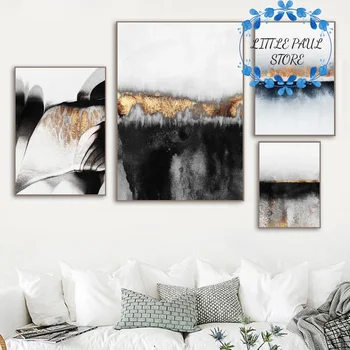 Horizon Black And Gold Veins Nordic Abstract Art Canvas Poster Wall Picture for Room No Frame
Horizon Black And Gold Veins Nordic Abstract Art Canvas Poster Wall Picture for Room No Frame