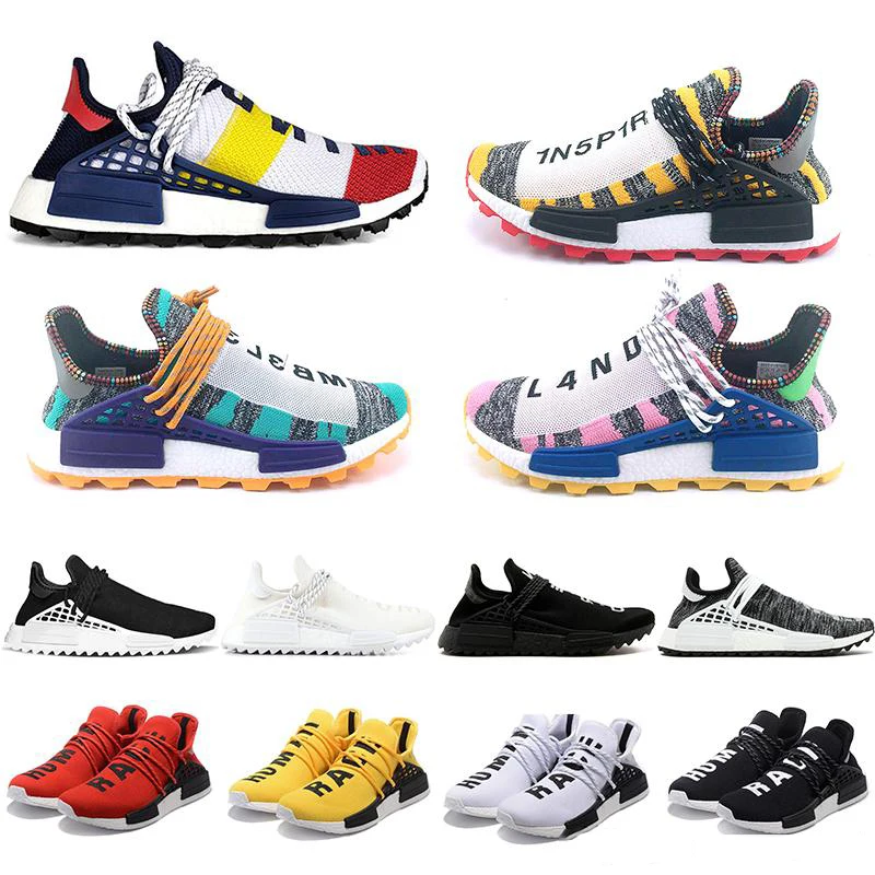 

Orange Human Race trail Running Shoes Nerd black cream Men Women Pharrell Williams HU Runner Yellow White sports runner sneaker