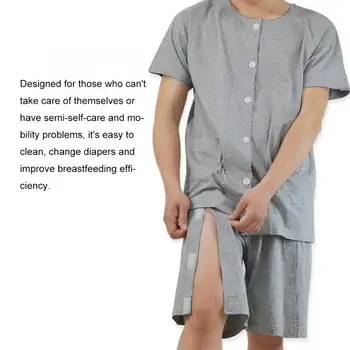 Summer Short Sleeve Adult Incontinence Nursing Clothes Convenient to Take off Nursing Suit Brace Support v
Summer Short Sleeve Adult Incontinence Nursing Clothes Convenient to Take off Nursing Suit Brace Support v