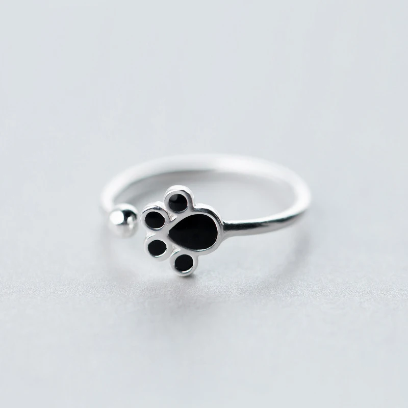 MloveAcc Real 925 Sterling Silver Adjustable Rings for Women Black Cat Paw Footprints Ring Jewelry Cute Girls Gift
MloveAcc Real 925 Sterling Silver Adjustable Rings for Women Black Cat Paw Footprints Ring Jewelry Cute Girls Gift