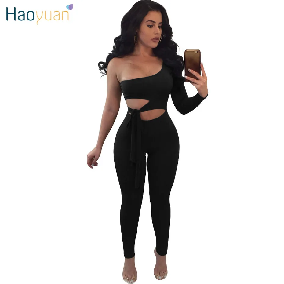 HAOYUAN Cut Out Sexy Jumpsuits One Shoulder Long Sleeve Bodycon Overalls Backless Black Blue Club Body Rompers Womens Jumpsuit
HAOYUAN Cut Out Sexy Jumpsuits One Shoulder Long Sleeve Bodycon Overalls Backless Black Blue Club Body Rompers Womens Jumpsuit
