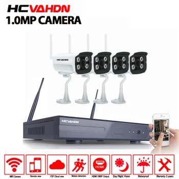 HCVAHDN 4CH CCTV System Wireless 720P NVR 4PCS 1.0MP IR Outdoor P2P Wifi IP CCTV Security Camera System Surveillance Kit 1TB HDD
HCVAHDN 4CH CCTV System Wireless 720P NVR 4PCS 1.0MP IR Outdoor P2P Wifi IP CCTV Security Camera System Surveillance Kit 1TB HDD