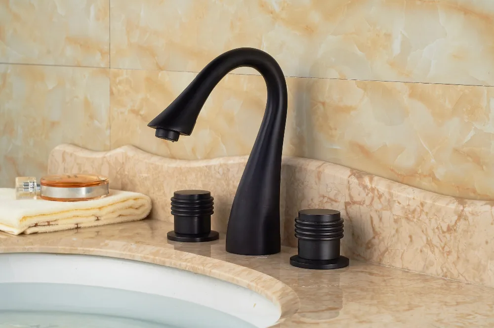Modern Oil Rubbed Bronze Bathroom Deck Mounted Basin Sink Faucet Mixer tap 3PCS
Modern Oil Rubbed Bronze Bathroom Deck Mounted Basin Sink Faucet Mixer tap 3PCS