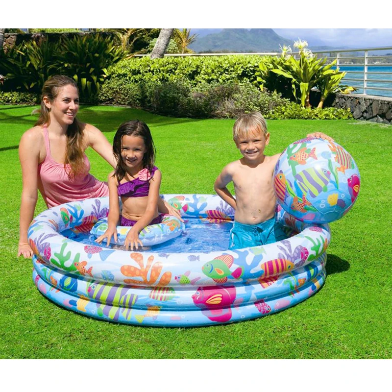 Image Lovely inflatable swimming pool package infant child home theater basin children outdoor bathing pool+ ball+Swimming laps