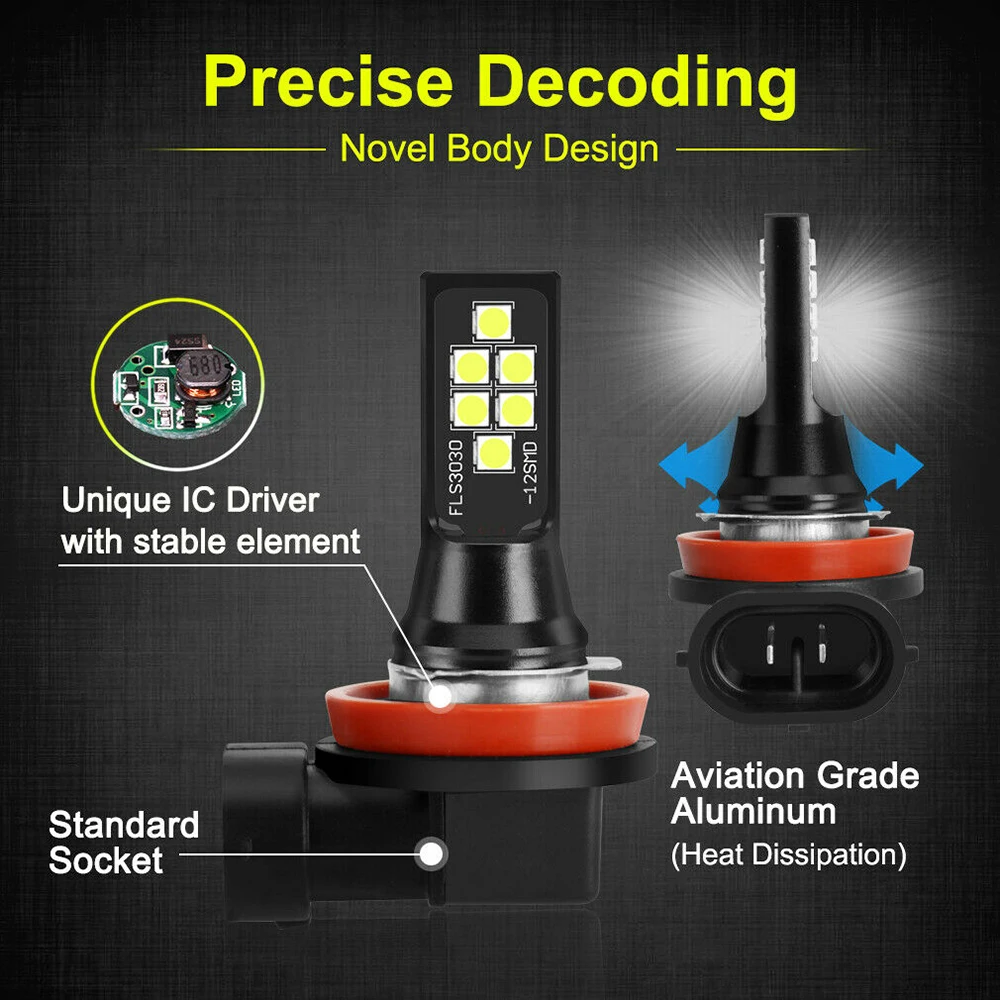2Pcs 1400LM 6000K Canbus Car Driving Day Running Lamp Auto Leds Light 12V Car Lights H8 H11 Led 2SMD 3030 Fog Lights Bulb
2Pcs 1400LM 6000K Canbus Car Driving Day Running Lamp Auto Leds Light 12V Car Lights H8 H11 Led 2SMD 3030 Fog Lights Bulb