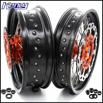 3.5/5.0 Supermotor Spoked Wheels Rims Set for KTM 690 ENDURO R 2008-2017 FRONT 300MM DISC
3.5/5.0 Supermotor Spoked Wheels Rims Set for KTM 690 ENDURO R 2008-2017 FRONT 300MM DISC