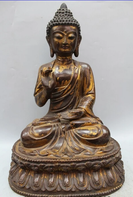xd 002427 16" China Tibetan Buddhism Bronze Gilt Seat Shakyamuni Amitabha Buddha Statue
xd 002427 16" China Tibetan Buddhism Bronze Gilt Seat Shakyamuni Amitabha Buddha Statue