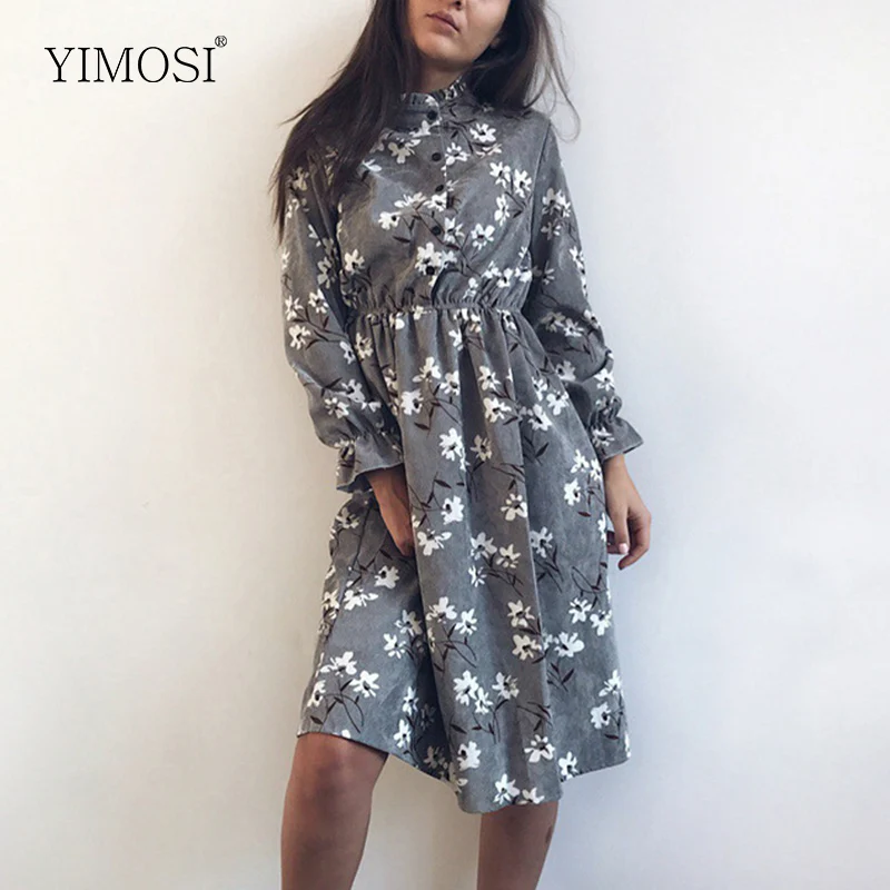 Autumn Winter Women Corduroy Dresses Casual Long Sleeve Flower Print Party Dress 2019 Female High Elastic Waist Dress Vestidos
Autumn Winter Women Corduroy Dresses Casual Long Sleeve Flower Print Party Dress 2019 Female High Elastic Waist Dress Vestidos