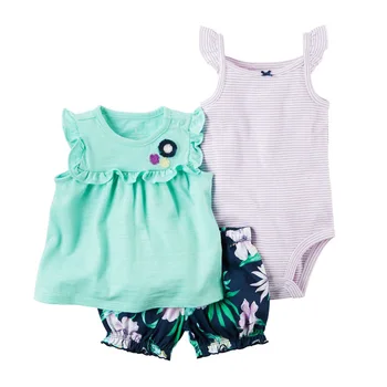 2018 Summer children baby girls clothes kids Little short set t-shirt+babysuit+shorts Infant 3pcs clothes outfit 6-24 Months
2018 Summer children baby girls clothes kids Little short set t-shirt+babysuit+shorts Infant 3pcs clothes outfit 6-24 Months