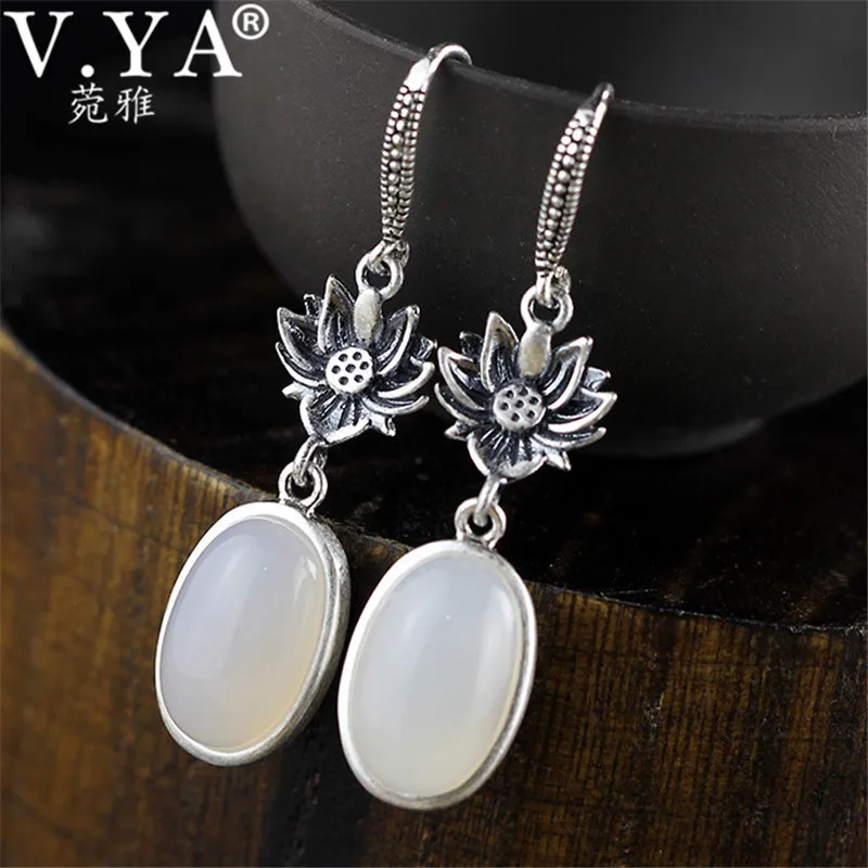 V.YA Natural Semi-precious Stone Earrings 925 Sterling Silver Drop Earrings for Women Ladies Retro Jewelry High Quality
V.YA Natural Semi-precious Stone Earrings 925 Sterling Silver Drop Earrings for Women Ladies Retro Jewelry High Quality