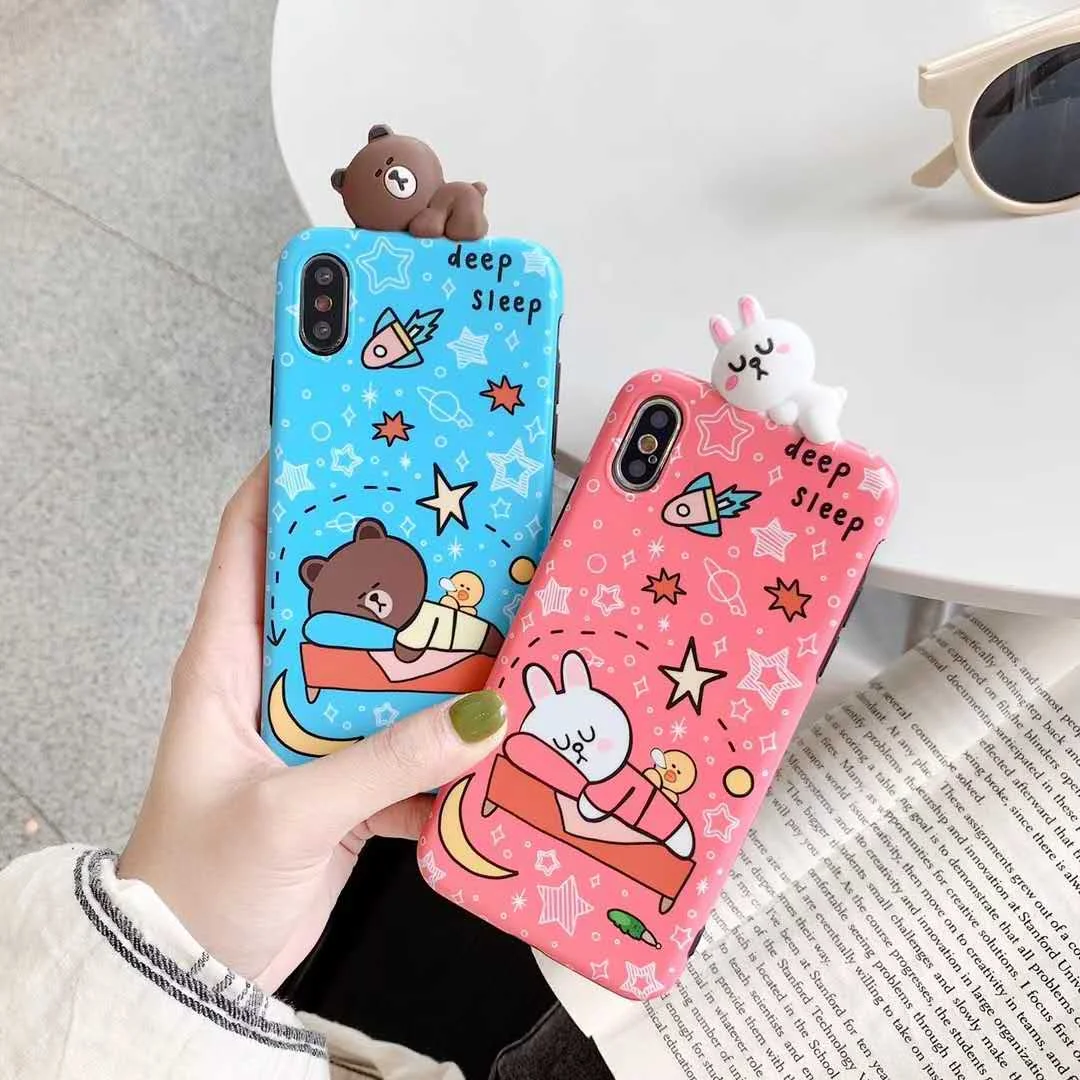 3D cute cartoon bear Kenny rabbit soft silicone phone case for iphone 6 6S 7 8 plus X XR XS MAX doll sleeping planet cover
3D cute cartoon bear Kenny rabbit soft silicone phone case for iphone 6 6S 7 8 plus X XR XS MAX doll sleeping planet cover