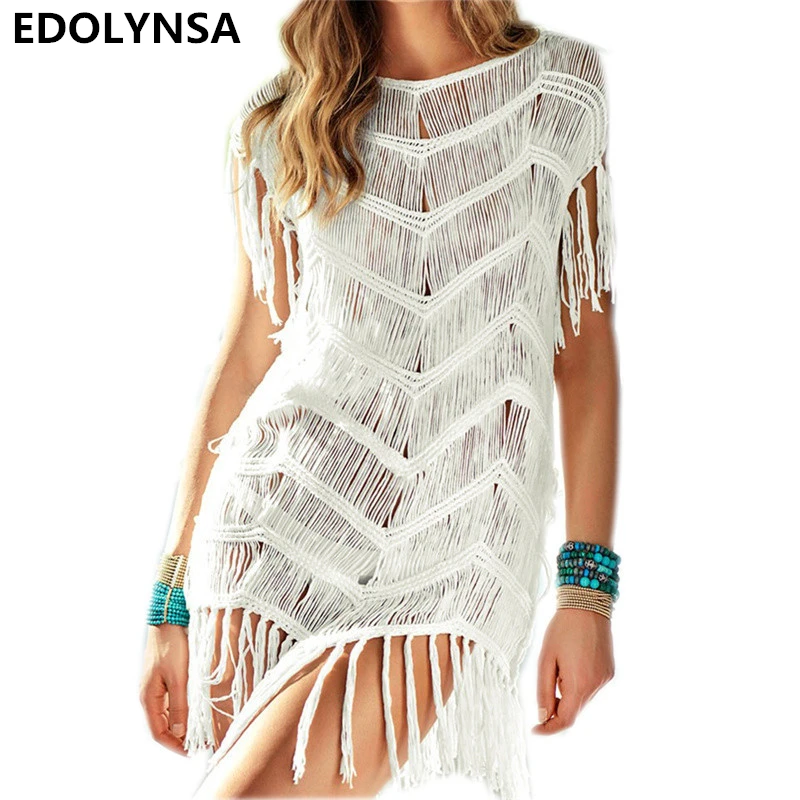 Sexy Crochet Beach Mini Dress Tassel 2019 Women Summer Dresses Hollow Out White Casual Dress Plus Size Dresses Vestidos #N255
Sexy Crochet Beach Mini Dress Tassel 2019 Women Summer Dresses Hollow Out White Casual Dress Plus Size Dresses Vestidos #N255