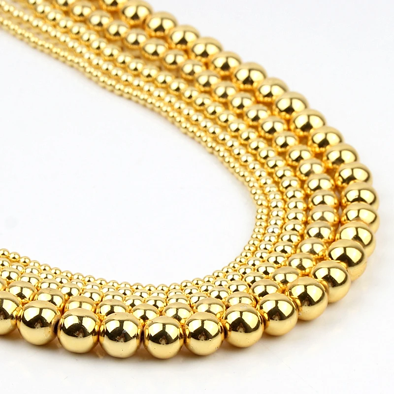 Natural Stone Gold Hematite Beads Spacer Loose Charm Smooth Beads Round 3/4/6/8/10mm for Jewelry Making DIY Necklace Bracelet
Natural Stone Gold Hematite Beads Spacer Loose Charm Smooth Beads Round 3/4/6/8/10mm for Jewelry Making DIY Necklace Bracelet