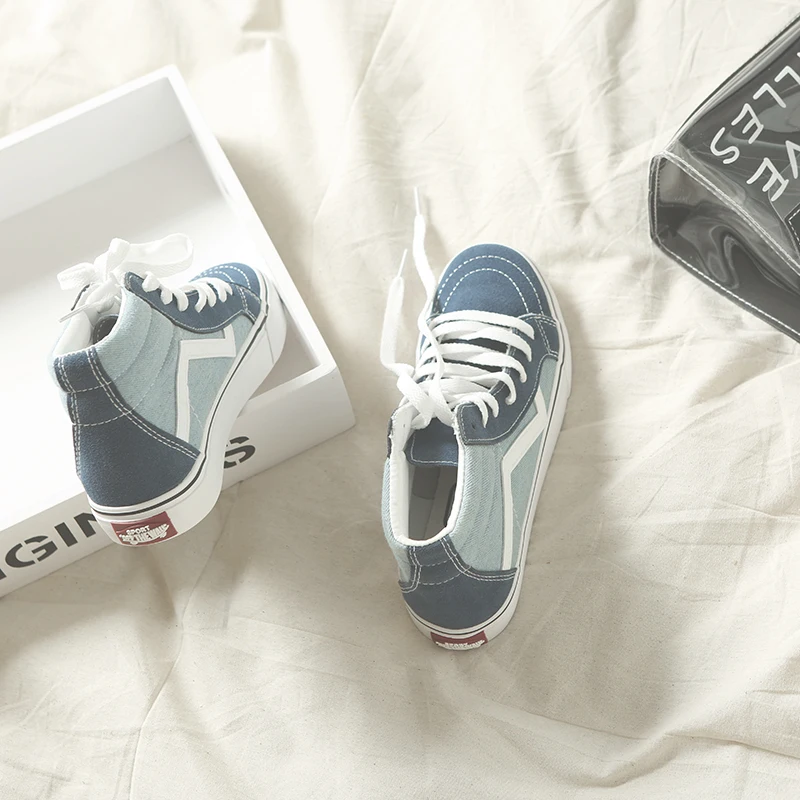 Spring Women Canvas Shoes Denim Blue High Top Lady Casual Shoes Chic Shoe 2019 New Fashion Sneakers Mixed Color Ins Style 35-40
Spring Women Canvas Shoes Denim Blue High Top Lady Casual Shoes Chic Shoe 2019 New Fashion Sneakers Mixed Color Ins Style 35-40