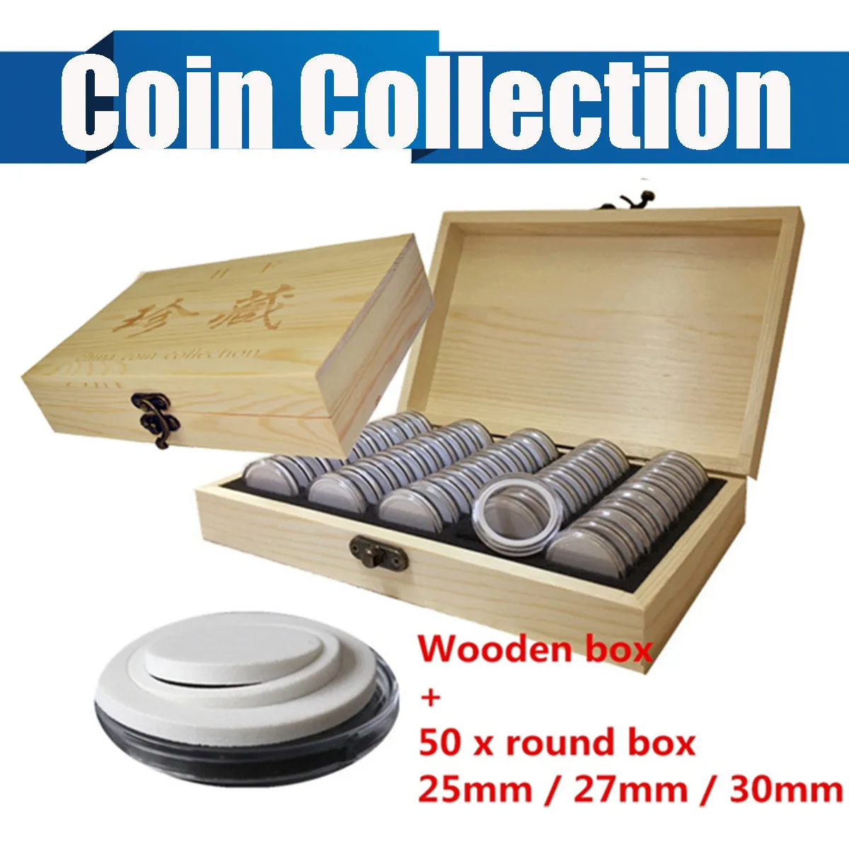 50Pcs Wood Coins Display Box Case Coins Collection Storage Boxes Home Storage Organization+mixed 25/27/30mm Round Boxes
50Pcs Wood Coins Display Box Case Coins Collection Storage Boxes Home Storage Organization+mixed 25/27/30mm Round Boxes