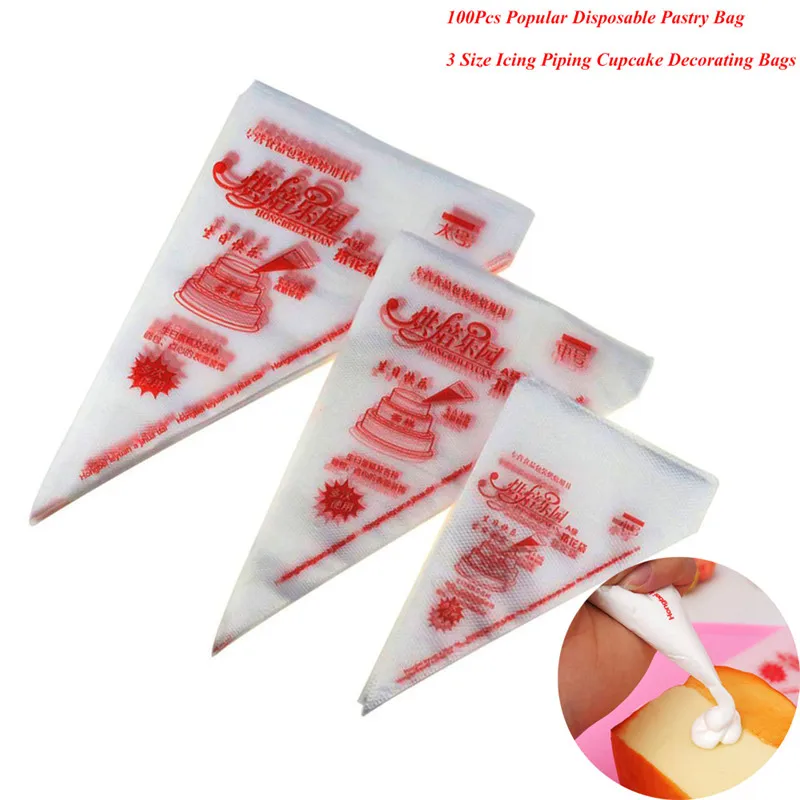 100 Pcs 3 Size Disposable Piping Bag Icing Fondant Cake Cream Decorating Pastry Tip Tool Kitchen Baking Accessories
100 Pcs 3 Size Disposable Piping Bag Icing Fondant Cake Cream Decorating Pastry Tip Tool Kitchen Baking Accessories