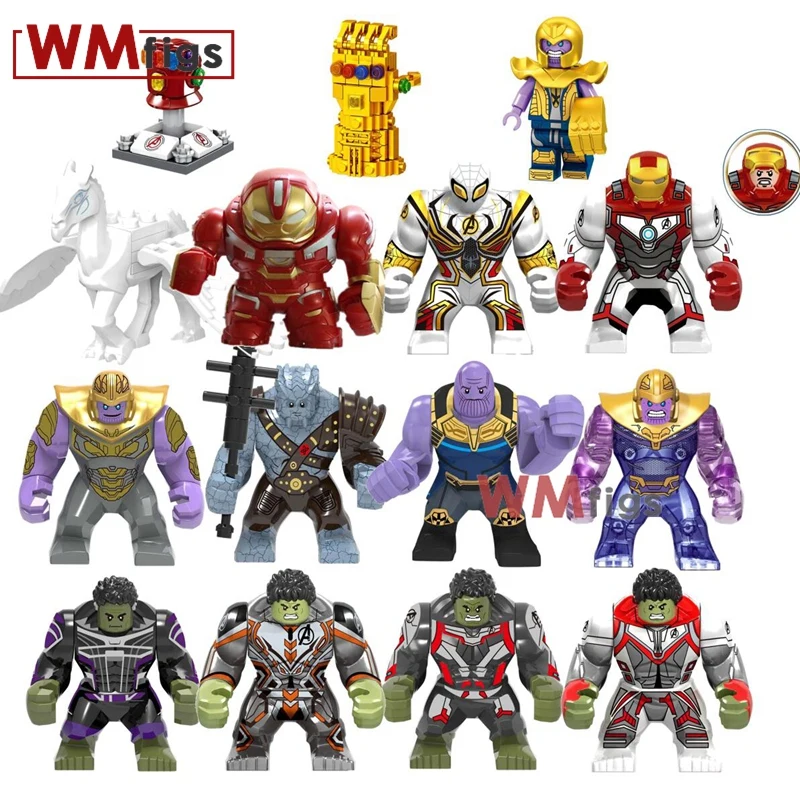 Big Size Hulk Valkyria Battle Horse Iron Man Thanos Infinity Gauntlet Stones Black Panther Spiderman Killer Croc Four Elementals Building Blocks Toys for Children
Big Size Hulk Valkyria Battle Horse Iron Man Thanos Infinity Gauntlet Stones Black Panther Spiderman Killer Croc Four Elementals Building Blocks Toys for Children
