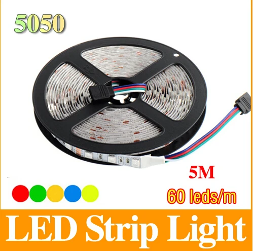 5050 LED strip light ribbon single color 300 LEDs 5M waterproof DC 12V White/Warm White/Red/Green/Blue/Yellow 
5050 LED strip light ribbon single color 300 LEDs 5M waterproof DC 12V White/Warm White/Red/Green/Blue/Yellow