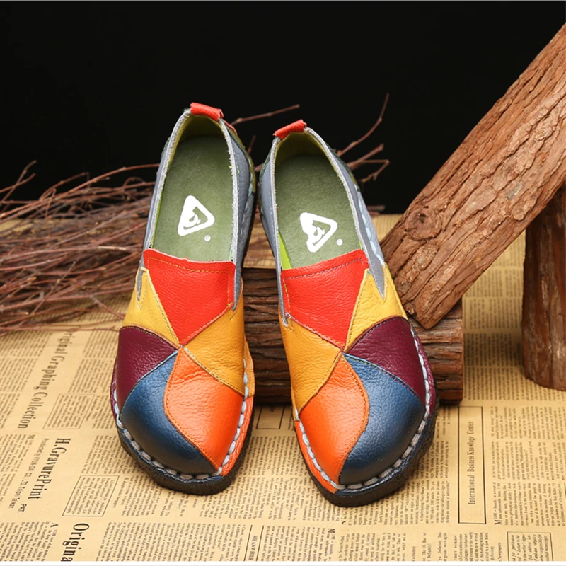 Shoes Women Genuine Leather Mixed Colors Flat Shoes Ladies Moccasins Platform Zapatillas Mujer
Shoes Women Genuine Leather Mixed Colors Flat Shoes Ladies Moccasins Platform Zapatillas Mujer