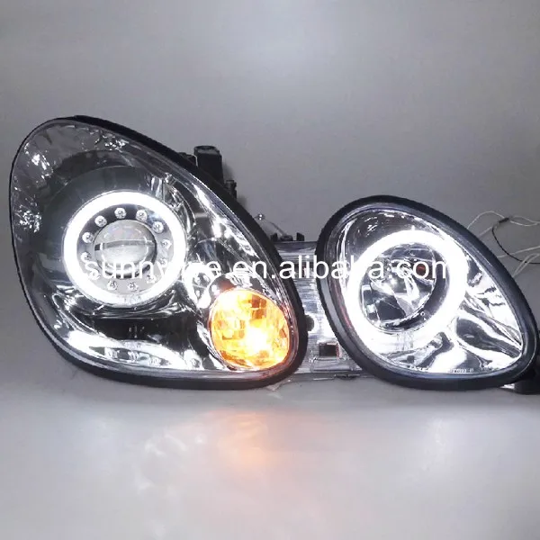 Для Lexus GS300 GS400 GS430 светодиодный фары Angel Eyes 1998-2005 года серебристый корпус LF |