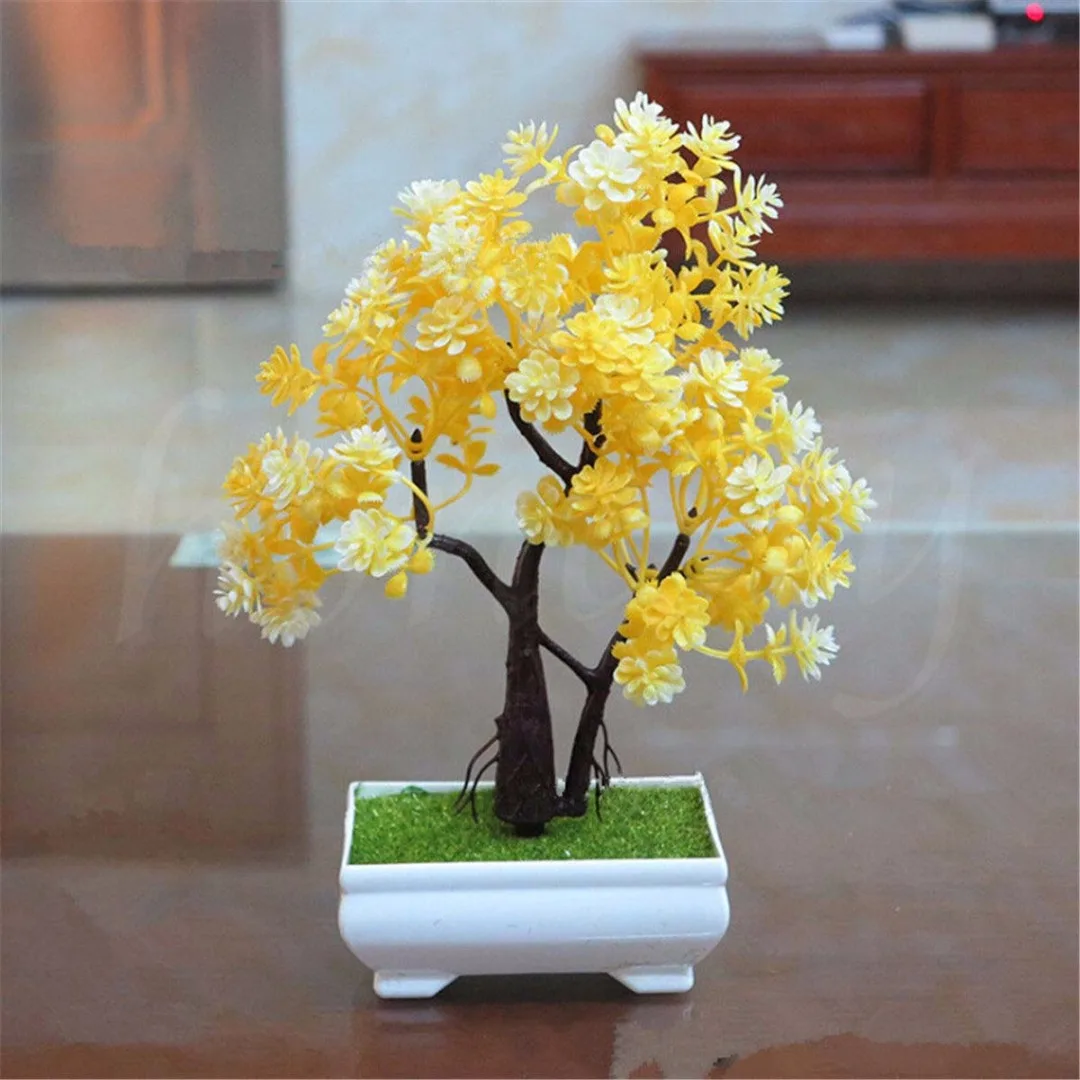 JX-LCLYL Plastic Artificial Tree Potted Plant Bonsai Garden Home Office Ornament Decor
