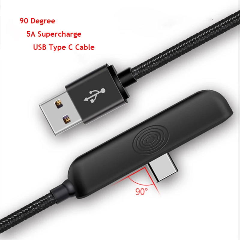 USB 3.1 Super Charge Type C Cable 5A Supercharge 90 Right Angle Game Data line for Huawei Mate 9 10 P10 P20 pro plus Nova 3e
USB 3.1 Super Charge Type C Cable 5A Supercharge 90 Right Angle Game Data line for Huawei Mate 9 10 P10 P20 pro plus Nova 3e