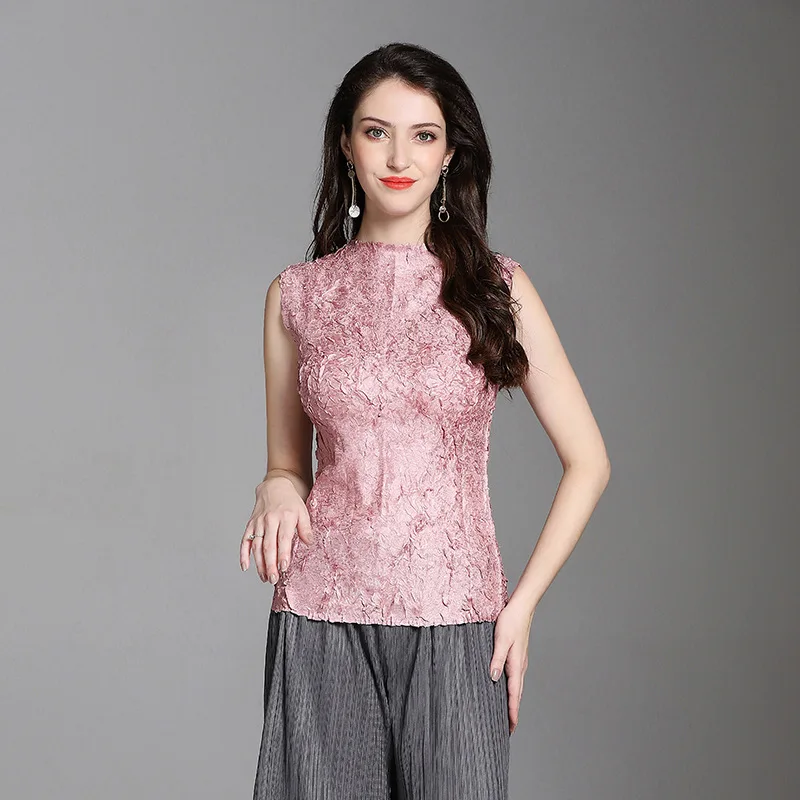 Summer Women Crinkled Office Lady Satin Fashion Sleeveless O-neck Pullover Tidal Blouses Shirts
Summer Women Crinkled Office Lady Satin Fashion Sleeveless O-neck Pullover Tidal Blouses Shirts