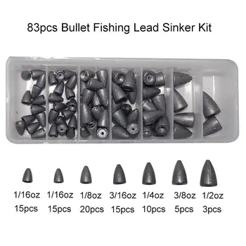 Hyaena 83pcs Lead Fishing Sinker For Texas Rig Carp Fishing Plastic Worm Bullet Shaped Weights Casting Sinkers Set With Box
Hyaena 83pcs Lead Fishing Sinker For Texas Rig Carp Fishing Plastic Worm Bullet Shaped Weights Casting Sinkers Set With Box