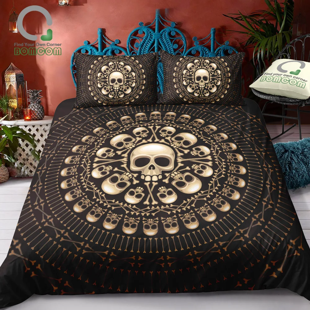 BOMCOM 3D Digital Printing Skull Bedding Scary Evil Horror Rosette Consist of Skulls and Bones Duvet Cover Set 100% Microfiber
BOMCOM 3D Digital Printing Skull Bedding Scary Evil Horror Rosette Consist of Skulls and Bones Duvet Cover Set 100% Microfiber