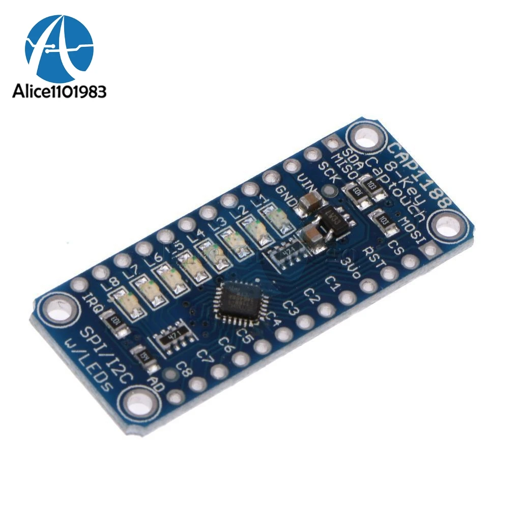 CAP1188 8 Key Capacitive Touch Sensor Module SPI I2C Captouch LED For Arduino